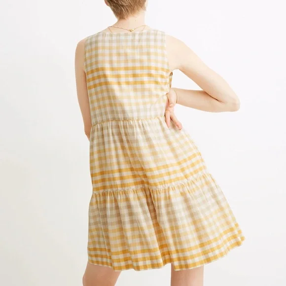 Madewell Button-Front Tiered Mini Dress